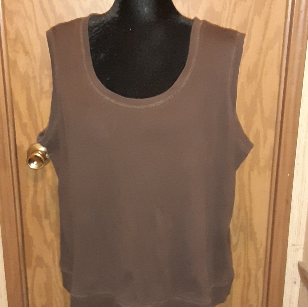 Raffaello chocolate brown tank size 2X